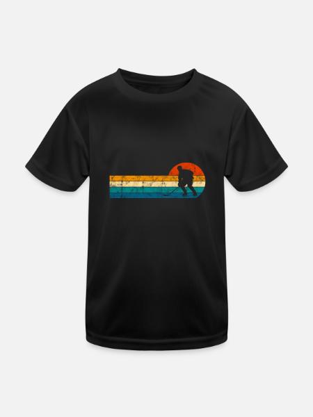 Hockey sur glace Hockey sur glace Patins rétro Puck Ice - T-shirt sport Enfant - noir - Devant