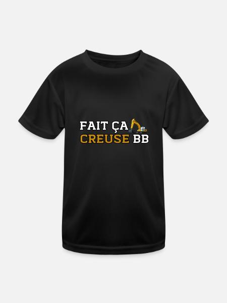 Fait ça Creuse bb humour Pelleteuse - T-shirt sport Enfant - noir - Devant