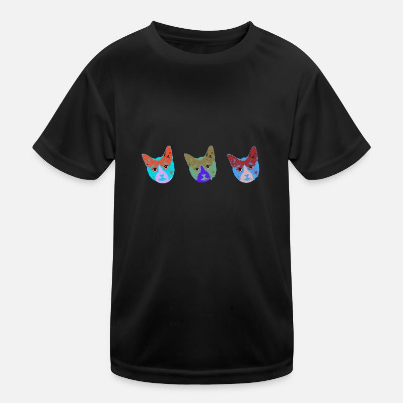 Visages de chat,3 chats,Warhol, Tête de chat,Chat T-shirt sport Enfant