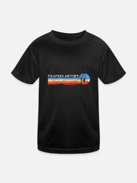 Zirkuszelt - Kinder Funktions-T-Shirt - Schwarz - Vorne