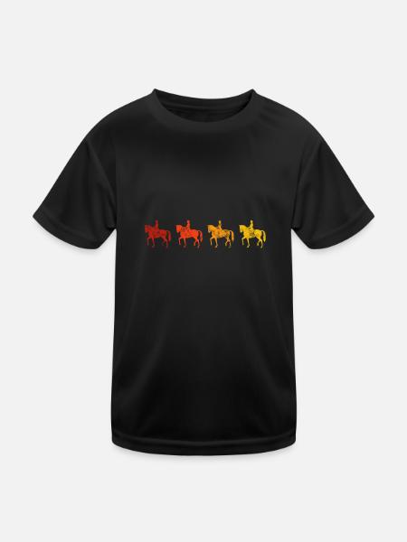 Dressage Dressage Rider Riding Horse - Kids Functional T-Shirt - black - Front