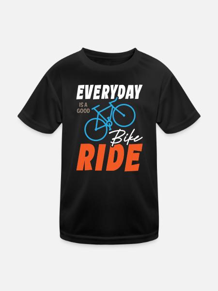 Everyday Is A Good Bike Ride - Kinder Funktions-T-Shirt - Schwarz - Vorne
