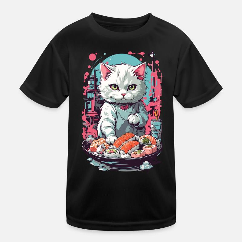 Gothic Pastel Sushi Cat Aesthetic Style Kinder Funktions-T-Shirt