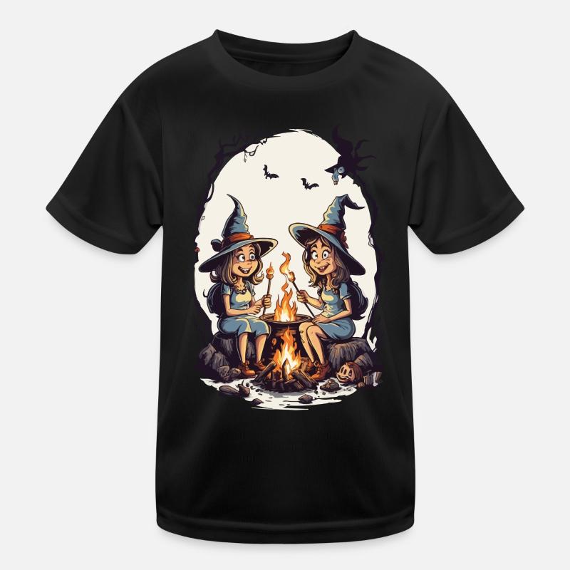 Hexen Kinder Lagerfeuer Halloween Spaß Kinder Funktions-T-Shirt