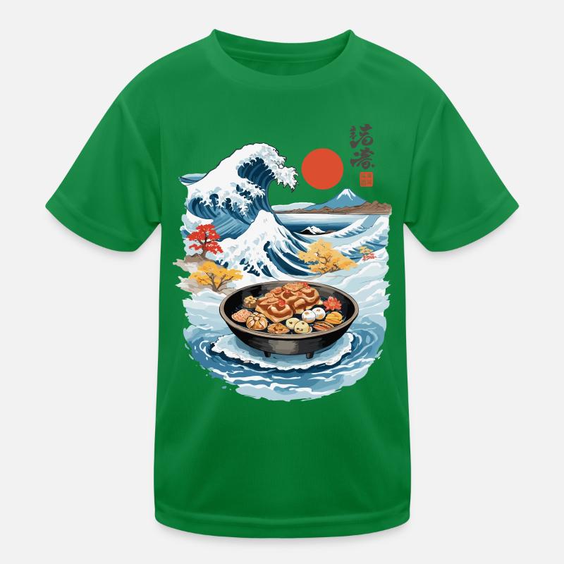 Japan Teezeit Ukiyo-E Retro Kuchen Kunstwerk Kinder Funktions-T-Shirt