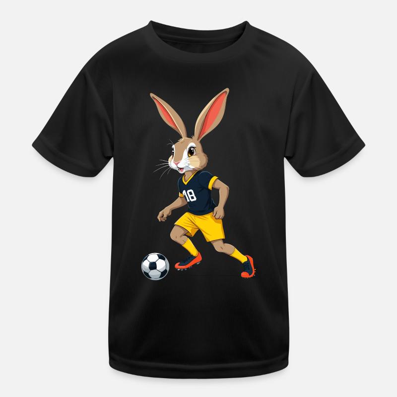 Easter Bunny Soccer Player and Easter Soccer Design Kids Functional T-Shirt