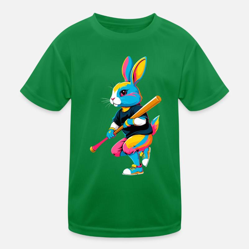Baseballspieler Osterhase Im Streetwear Style Kinder Funktions-T-Shirt
