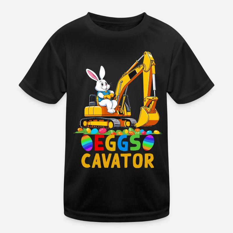 Drôle de Pâques Dicton Lapin de Pâques Conducteur d’excavatrice T-shirt sport Enfant