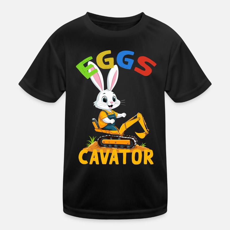 Lustiger Ostern Spruch Osterhase Baggerfahrer Kinder Funktions-T-Shirt