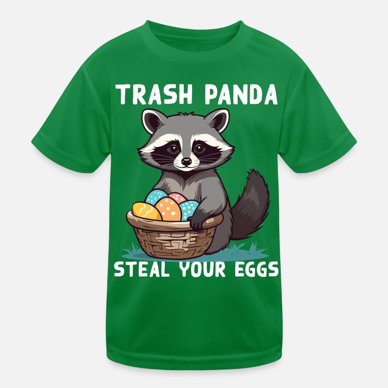 Lustiger Waschbär Osterhasen Ostern Spruch Kinder Funktions-T-Shirt