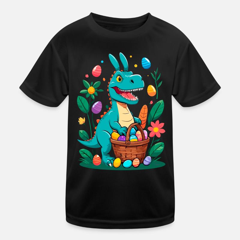 Ikonischer Ostersaurier Dinosaurier Osterhase Kinder Funktions-T-Shirt