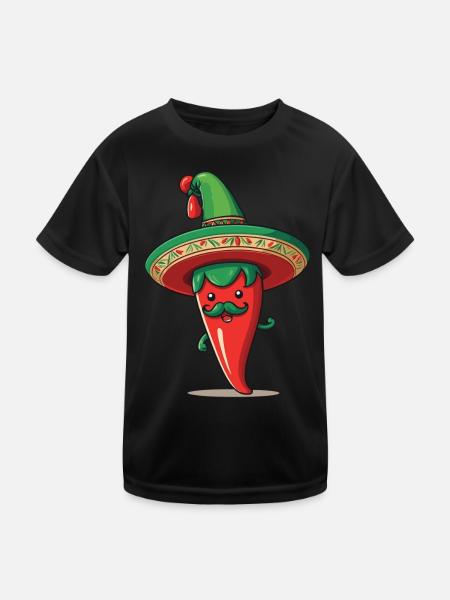 Aesthetic Chilischote Chili Streetwear Hot - Kinder Funktions-T-Shirt - Schwarz - Vorne