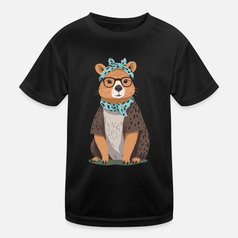 Lustige Capybara Mama Design Wasserschwein Mutter Kinder Funktions-T-Shirt