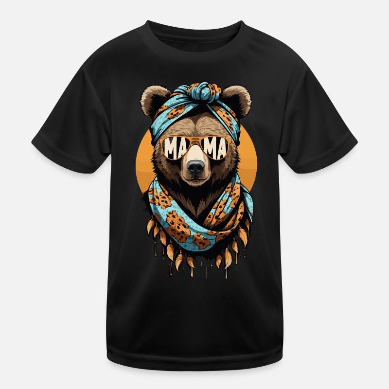 Lustiger Mama Bär Mutter Bärin Bärenliebhaber Kinder Funktions-T-Shirt