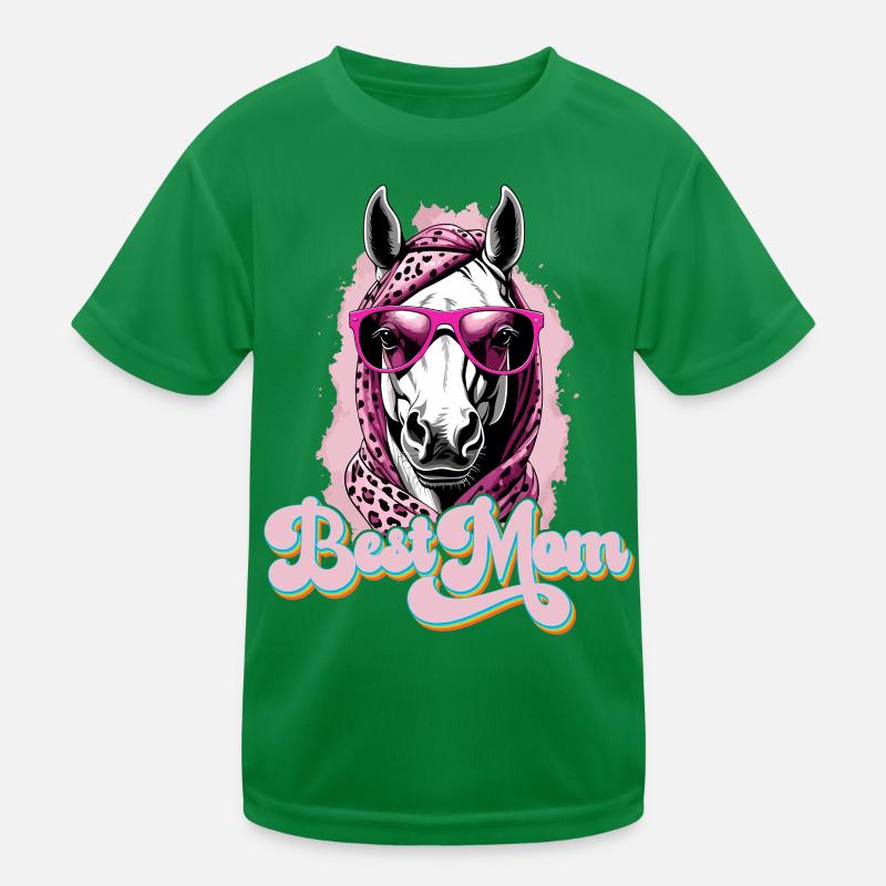 Mama Pferd Stilvolle Pferdeliebe Design Kinder Funktions-T-Shirt