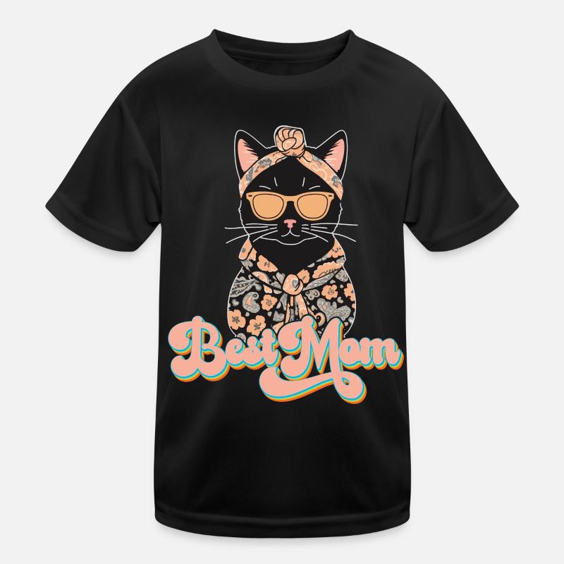 Beste Mom Niedliche Katzenmama Stilvoll Kinder Funktions-T-Shirt