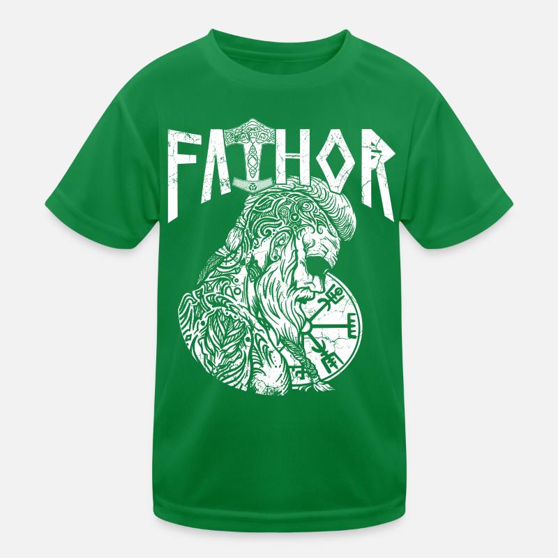 Stolzer Wikinger Papa Vathor Nordischer Vater Kinder Funktions-T-Shirt