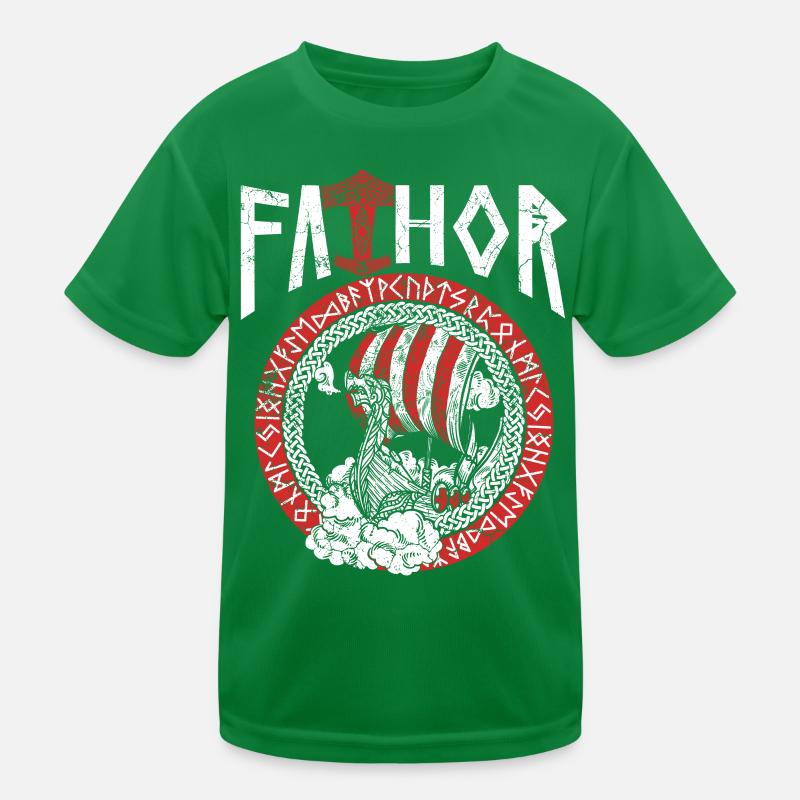 Papa Vathor Nordisches Wikinger Schiff Design Kinder Funktions-T-Shirt