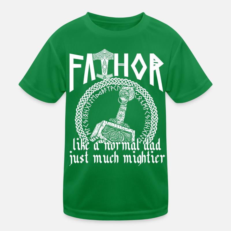 Viking Papa Vathor Mighty Hammer Mjolnir Kids Functional T-Shirt