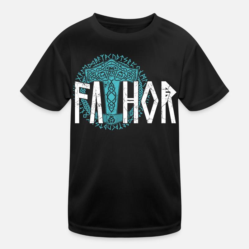 Wikinger Papa Vathor Stolzer Nordischer Vater Kinder Funktions-T-Shirt