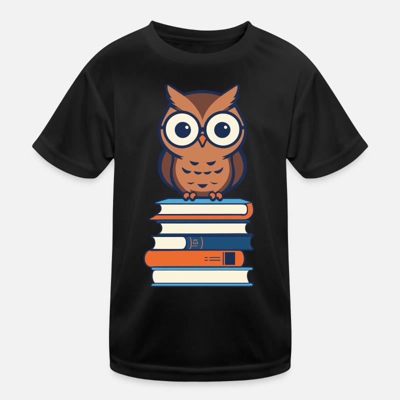 Bücher Eule Eulen Liebhaber Süße Buch Illustration Kinder Funktions-T-Shirt