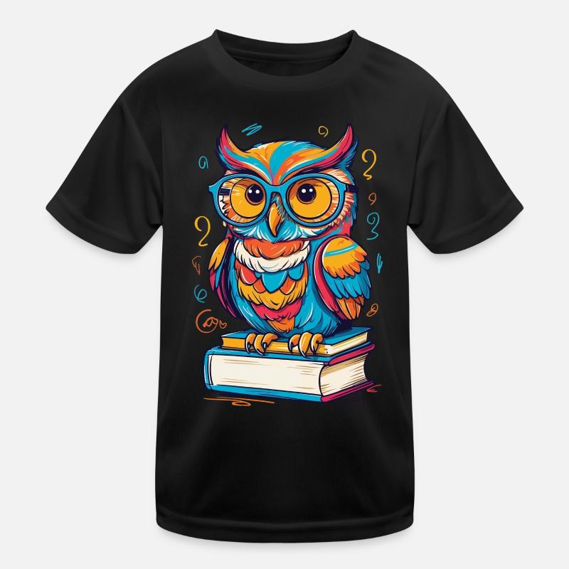 Bücher Eule Eulen Liebhaber Süße Buch Illustration Kinder Funktions-T-Shirt