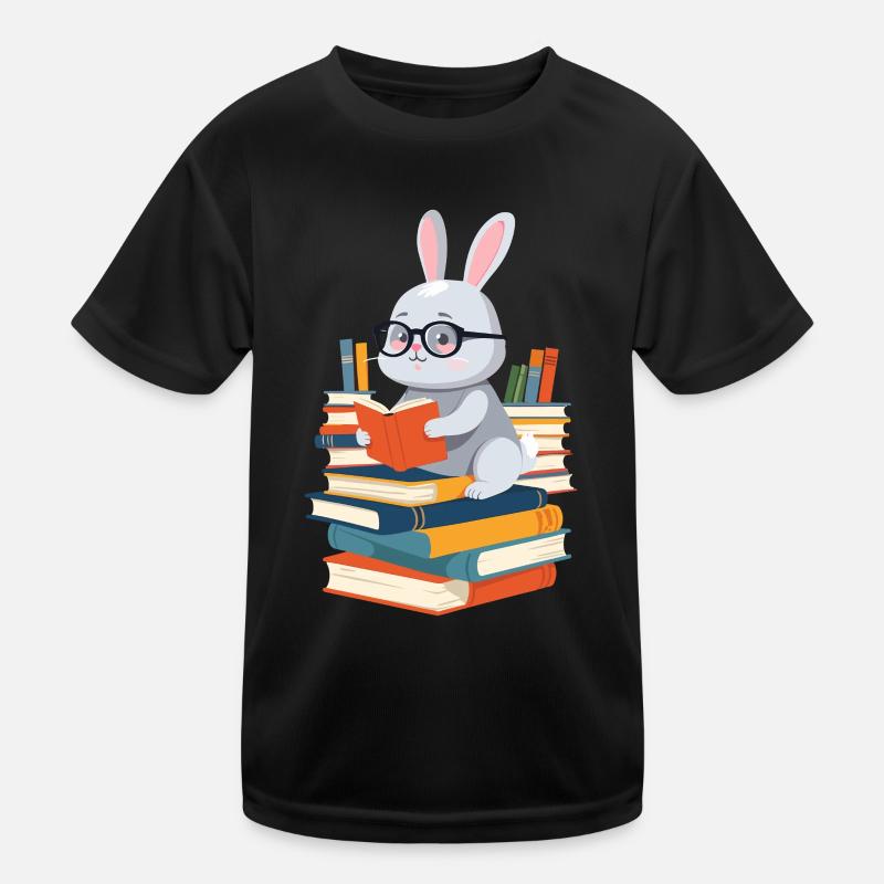 Lesender Hase Begeisterter Buchliebhaber Kinder Funktions-T-Shirt