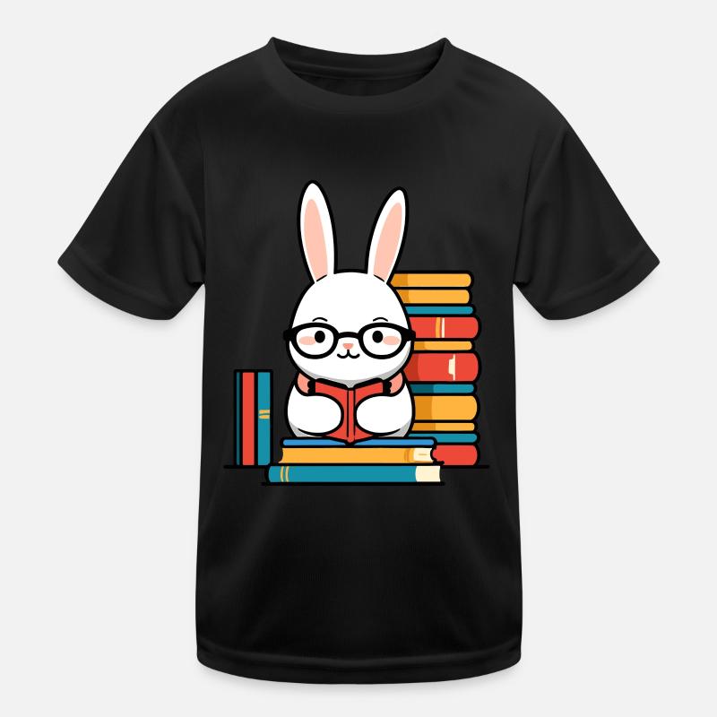 Lesender Hase Begeisterter Buchliebhaber Kinder Funktions-T-Shirt