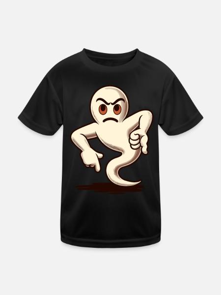 Un fantôme cool donne des pouces vers le bas drôle Halloween - T-shirt sport Enfant - noir - Devant