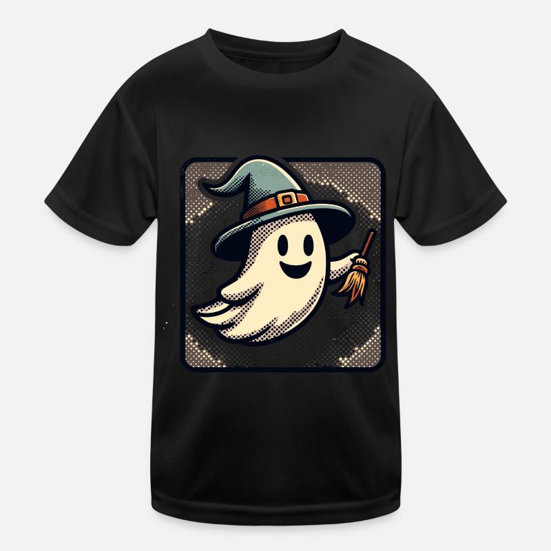 Funny Witch Ghost Witches Broom Halloween Party Kinder Funktions-T-Shirt