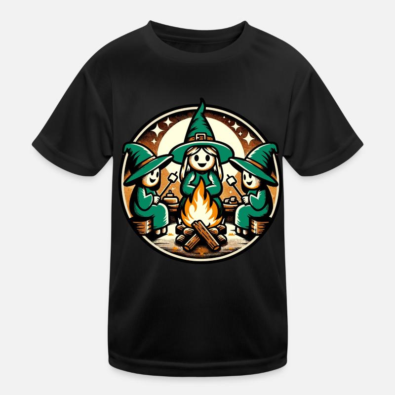 Camping feu de camp Vintage sorcières Design T-shirt sport Enfant