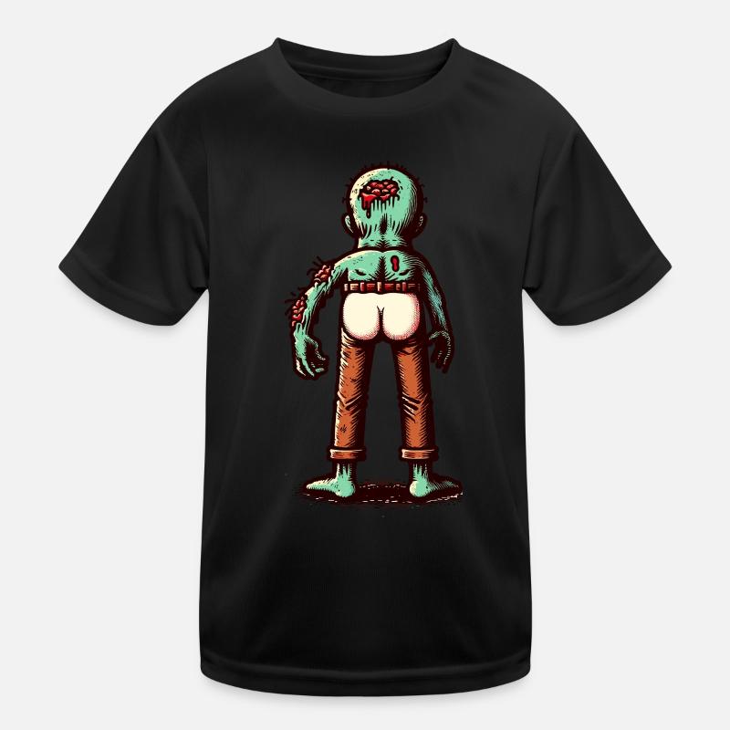 Funny Undead Butt Halloween Costume Decoration Kids Functional T-Shirt