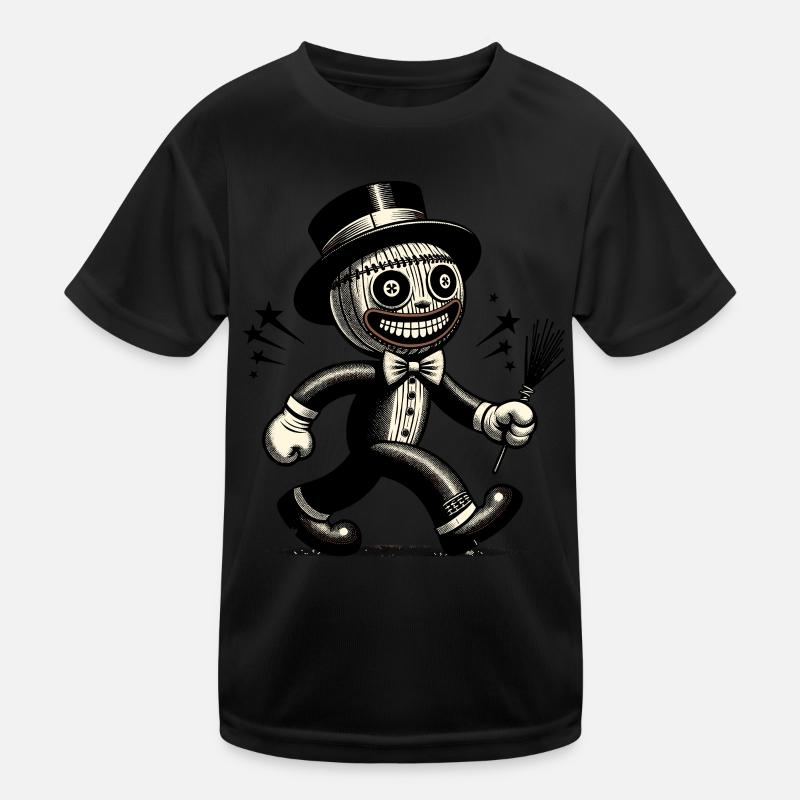 Voodoo Puppe Unheimliche Verkleidung Gothic Style Kinder Funktions-T-Shirt