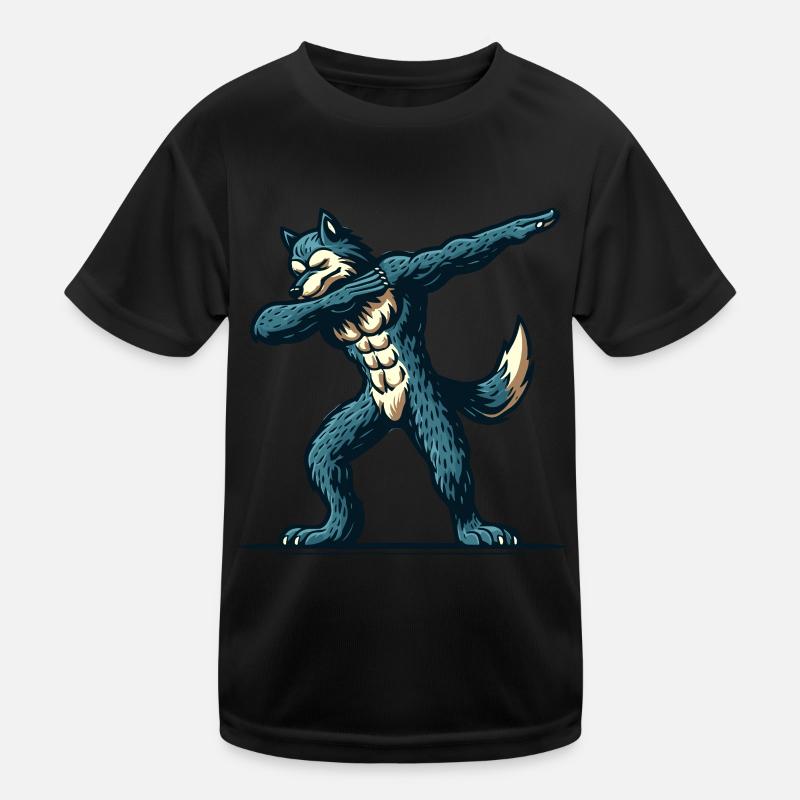 Dabbender Werwolf Lustiges Dabbing Design Kinder Funktions-T-Shirt