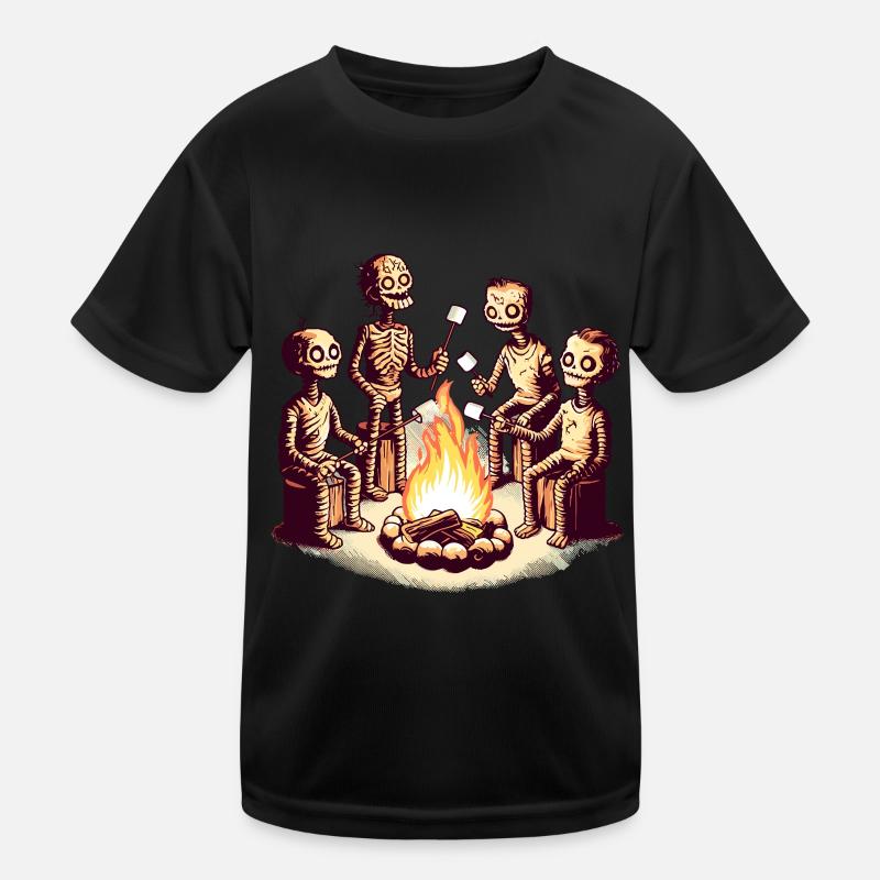 Camping Am Lagerfeuer Unheimliche Verkleidung Kinder Funktions-T-Shirt