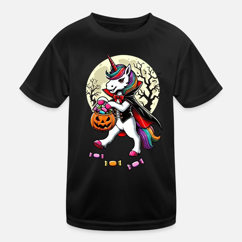 Drôle Vampire Licorne Mentant Bonbons T-shirt sport Enfant