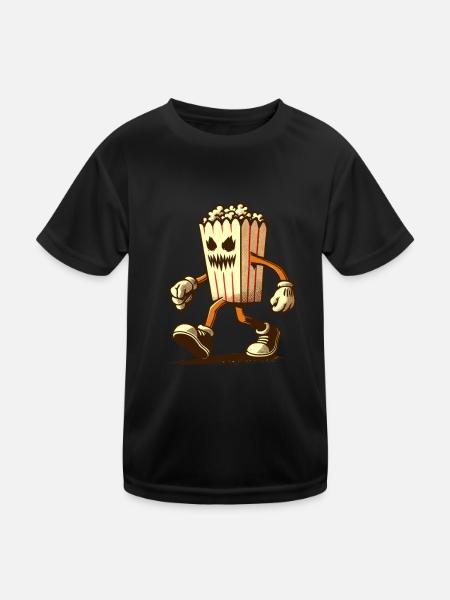 Scary popcorn for scary movies Delicious - Kids Functional T-Shirt - black - Front