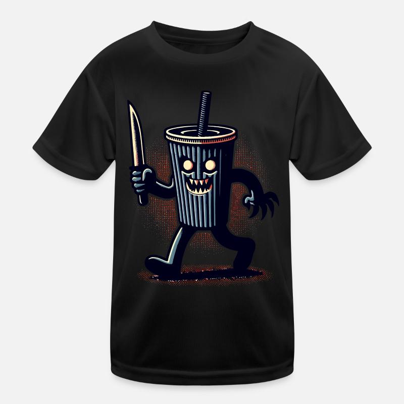 Unheimlicher Psycho Trinkbecher Getränke Kinder Funktions-T-Shirt