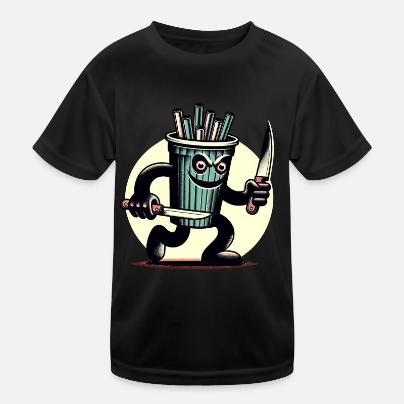 Unheimlicher Psycho Trinkbecher Getränke Kinder Funktions-T-Shirt