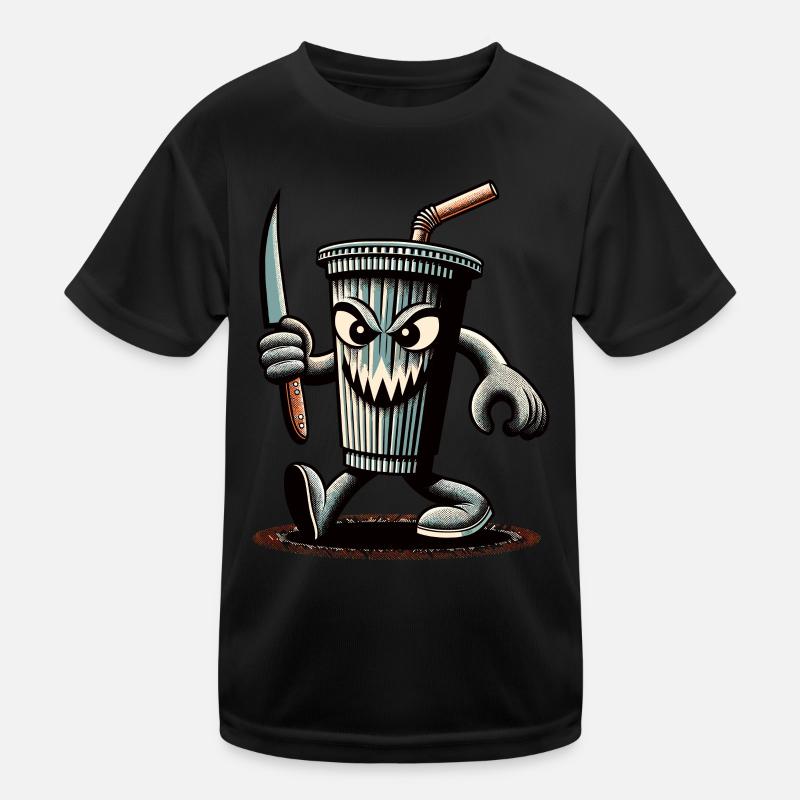 Unheimlicher Psycho Trinkbecher Getränke Kinder Funktions-T-Shirt