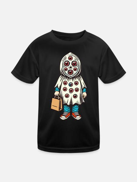 Gespenstische Party Lustiges Halloween Streetwear - Kinder Funktions-T-Shirt - Schwarz - Vorne