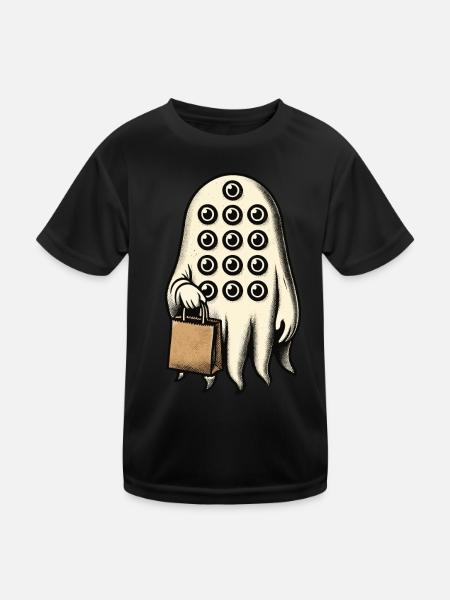 Gespenstische Party Lustiges Halloween Streetwear - Kinder Funktions-T-Shirt - Schwarz - Vorne