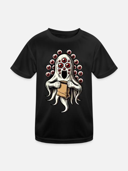 Gespenstische Party Lustiges Halloween Streetwear - Kinder Funktions-T-Shirt - Schwarz - Vorne