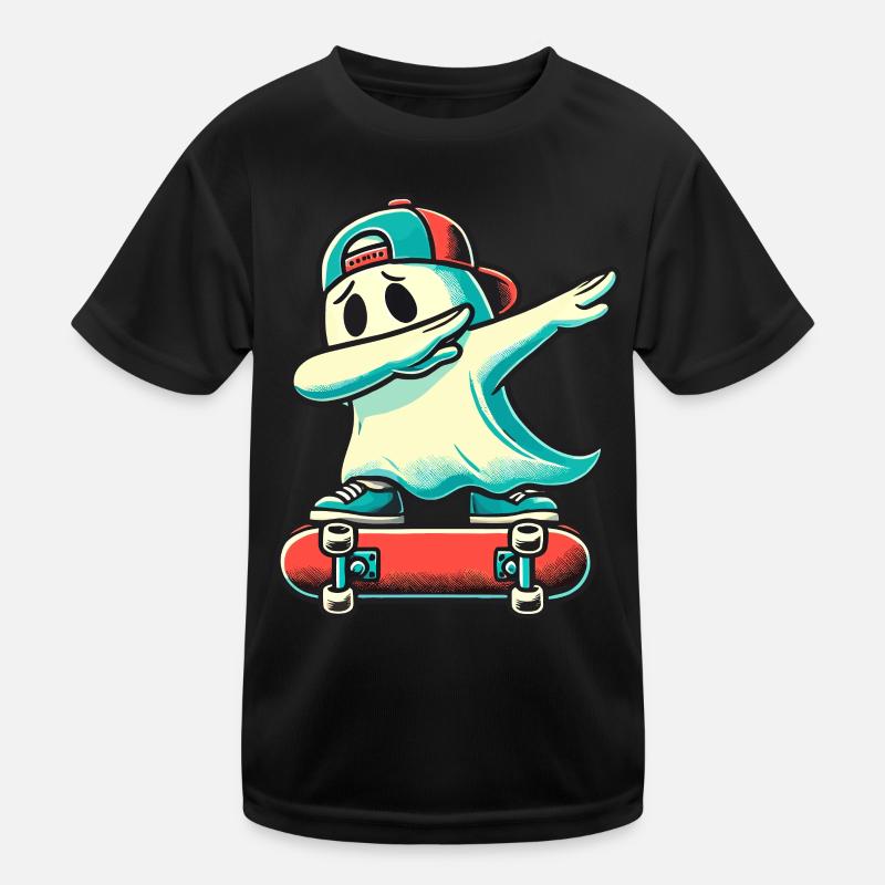 Skateboarding Dabbing Geist Lustige Halloween Kinder Funktions-T-Shirt