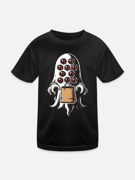 Gespenstische Party Lustiges Halloween Streetwear - Kinder Funktions-T-Shirt - Schwarz - Vorne
