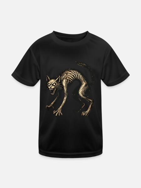 Magische Hexenkatze Entsetzliche Horror Katze - Kinder Funktions-T-Shirt - Schwarz - Vorne