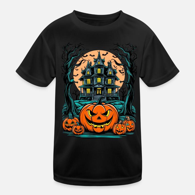 Spooky Haunted House Spooky Haunted Villa Kids Functional T-Shirt