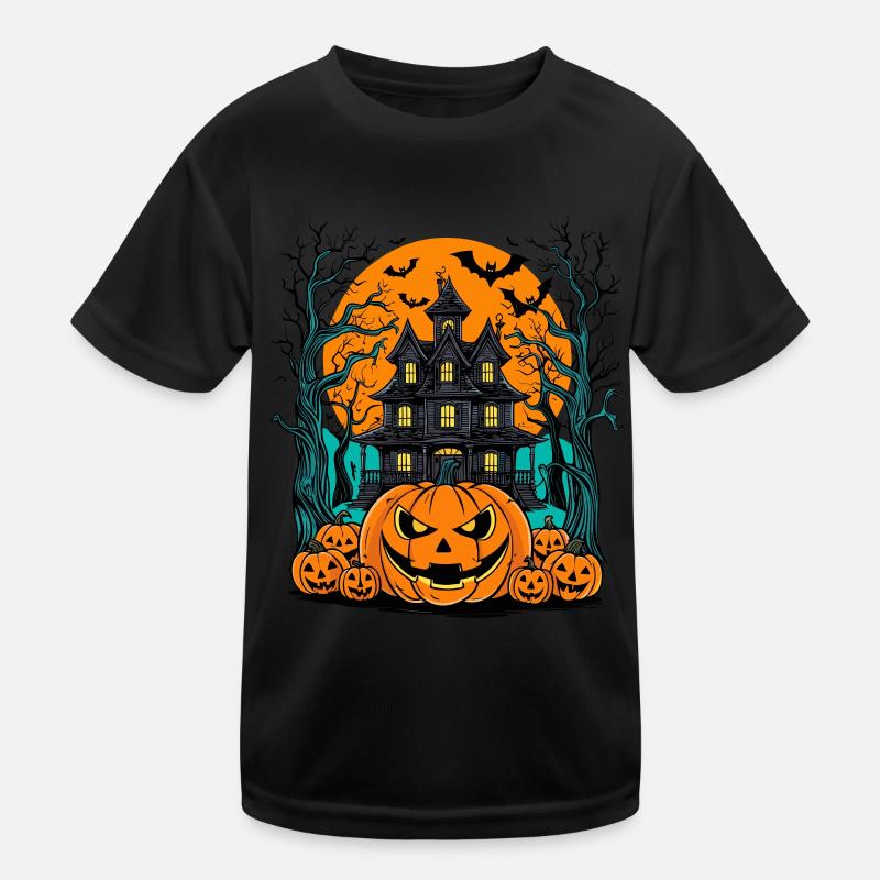 Spooky Haunted House Spooky Haunted Villa Kids Functional T-Shirt