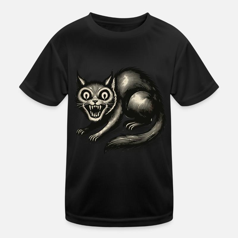 Chat Sorcière Magique Chat Horreur Horrible T-shirt sport Enfant