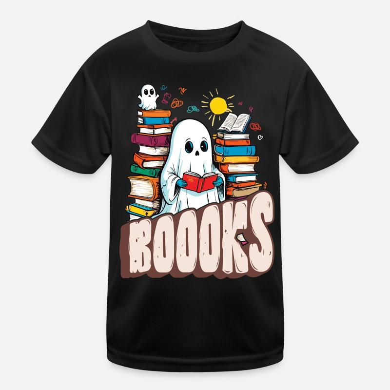 gruNiedliches Buchliebhaber Gespenst Lustiger Spru Kinder Funktions-T-Shirt